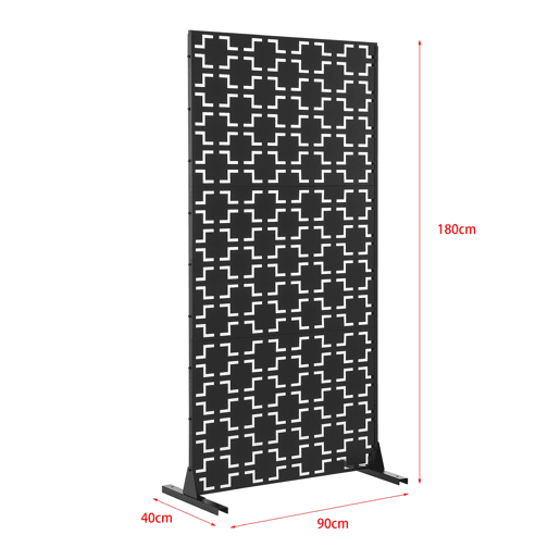 Divisória Basciano com design atrativo em aço 180x90x40cm - Preto casa.pro