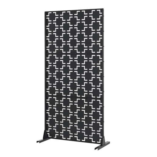 Divisória Basciano com design atrativo em aço 180x90x40cm - Preto casa.pro