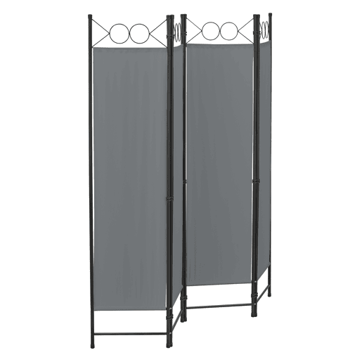 Biombo dobrável Saragossa de 4 painéis 171 x 160 cm Cinzento escuro en.casa