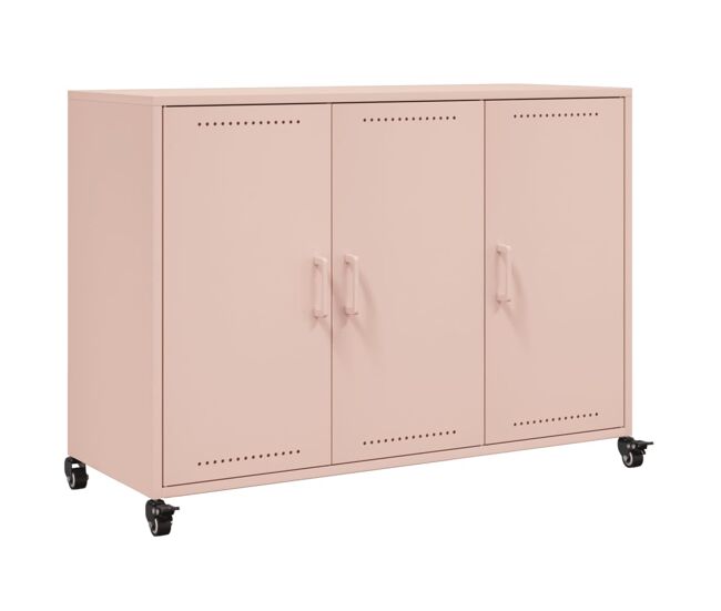Vidaxl aparador de acero rosa 100,5x39x72 cm