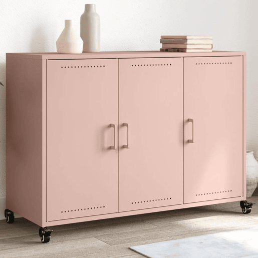 vidaXL Aparador 100,5x39x72 cm aço rosa