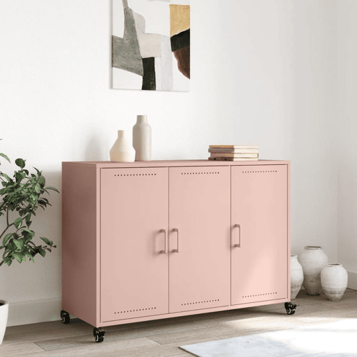 vidaXL Aparador 100,5x39x72 cm aço rosa