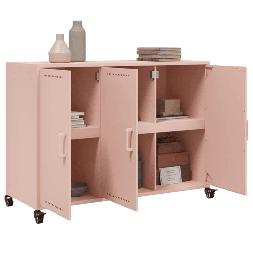 vidaXL Aparador 100,5x39x72 cm aço rosa
