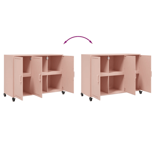 vidaXL Aparador 100,5x39x72 cm aço rosa