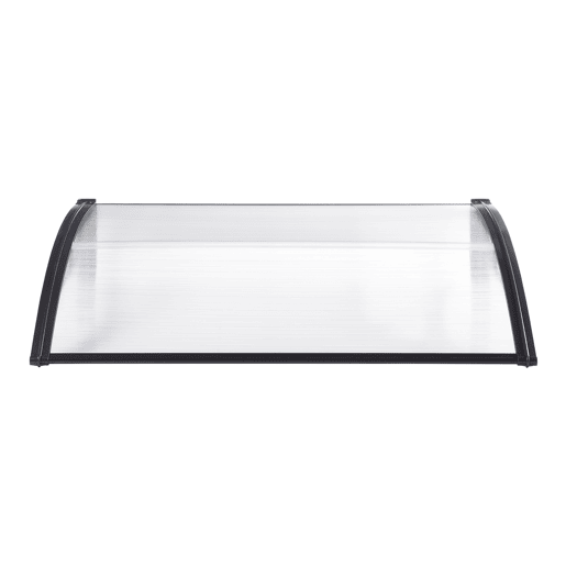 Toldo exterior Mellerud para portas com proteção policarbonato  plástico 120 x 80 cm - Transparente e Preto en.casa