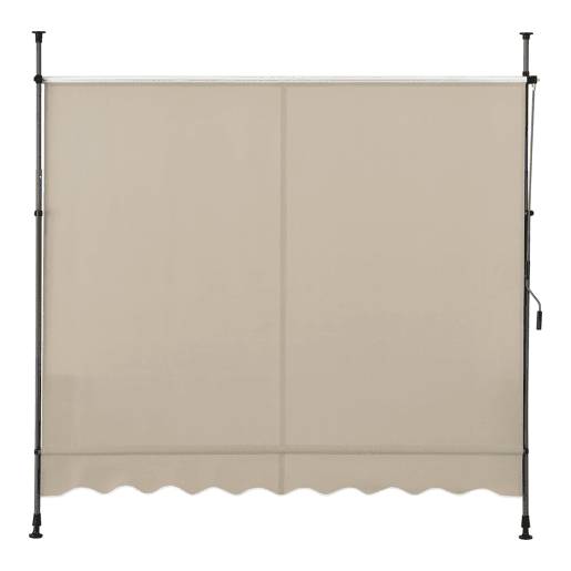 Toldo articulado com armação de haste enrolável em açopoliéster 200 x 120 x 220-309 cm cor areia pro.tec
