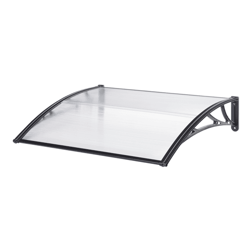 Toldo exterior Mellerud para portas com proteção policarbonato  plástico 100 x 60 cm - Transparente e Preto en.casa