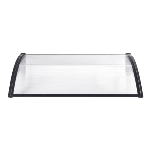 Toldo exterior Mellerud para portas com proteção policarbonato  plástico 100 x 100 cm - Transparente e Preto en.casa