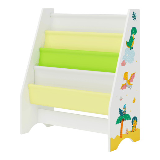 Estante para crianças Fisterra 4 níveis dinossauro aglomeradopoliéster 74 x 62 x 29 cm multicolor en.casa