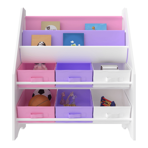 Estante para crianças Ponteceso unicórnio motivo aglomeradotela 74 x 62 x 27 cm multicolor en.casa