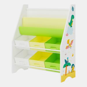 Estante para crianças Ponteceso motivo dinossauro aglomeradotela 74 x 62 x 27 cm multicolorido en.casa