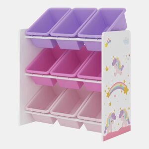 Estante para crianças Muxía 3 níveis unicórnio aglomeradoplástico 60 x 62 x 27 cm multicolor en.casa