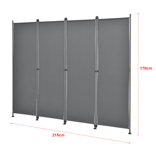 Divisória  Biombo Modica poliéster 215 x 170 cm Cinzento médio pro.tec