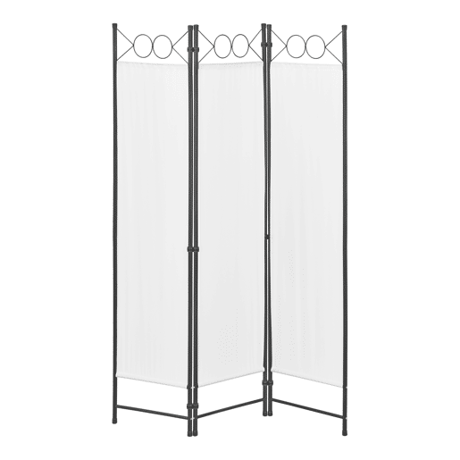 Biombo dobrável Saragossa de 3 painéis 171 x 120 cm Branco en.casa
