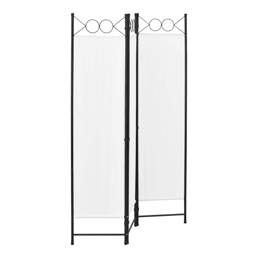 Biombo dobrável Saragossa de 3 painéis 171 x 120 cm Branco en.casa