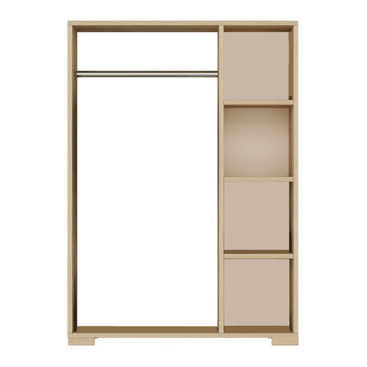 Bengaleiro Nesbyen com 4 prateleiras em aglomerado 126x90x30 cm Efeito carvalho en.casa