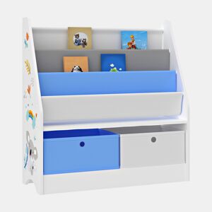 Estante infantil Neda com motivo de coala 74 x 71 x 23 cm brancoazulcinzento en.casa
