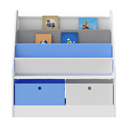 Estante infantil Neda com motivo de coala 74 x 71 x 23 cm brancoazulcinzento en.casa
