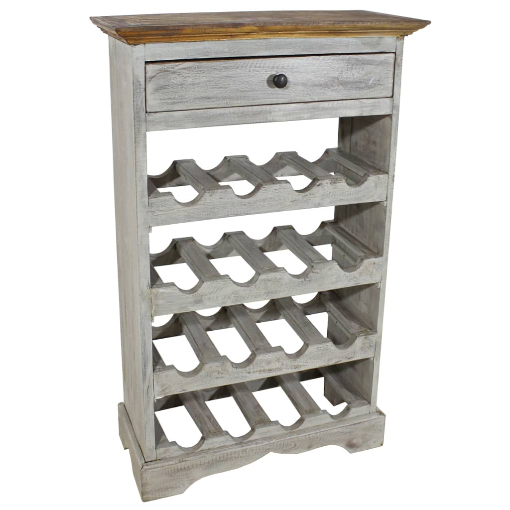 Vidaxl botellero de madera maciza reciclada 55x23x85 cm