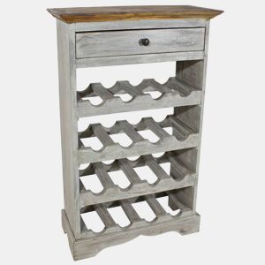 vidaXL Garrafeira madeira de mogno maciça 55x23x85 cm