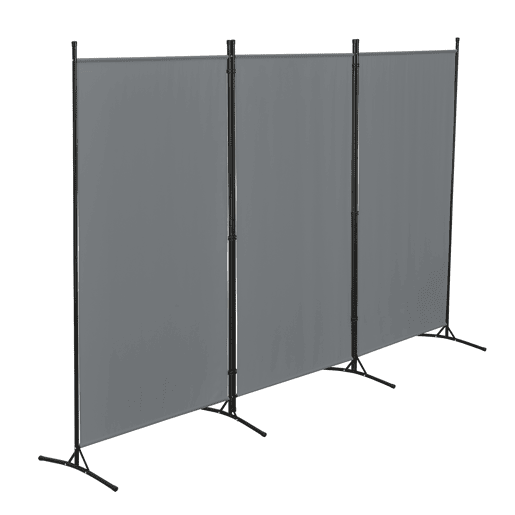 Biombo Teruel de 3 painéis 176 x 260 cm cinzento escuro en.casa