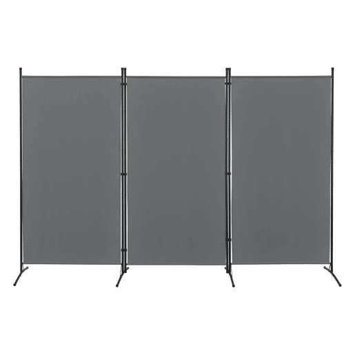 Biombo Teruel de 3 painéis 176 x 260 cm cinzento escuro en.casa