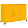 vidaXL Aparador 100,5x39x72 cm aço amarelo mostarda