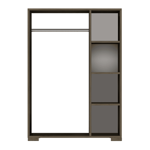 Bengaleiro Nesbyen com 4 prateleiras em aglomerado 126x90x30 cm Efeito nogueira en.casa