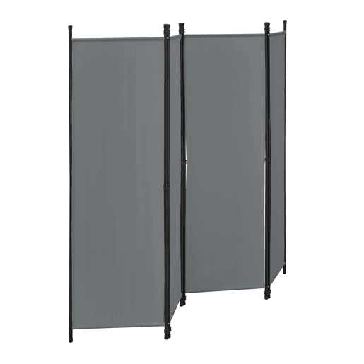 Biombo Divisória de 3 painéis Huesca 171 x 200 cm Cinzento escuro en.casa