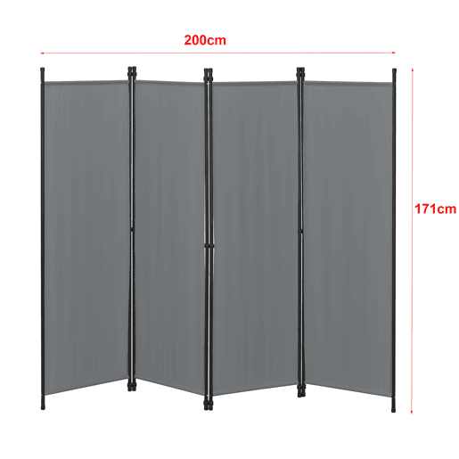Biombo Divisória de 3 painéis Huesca 171 x 200 cm Cinzento escuro en.casa