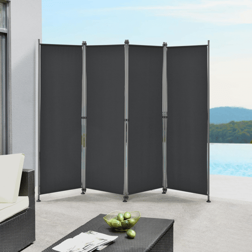 Divisória  Biombo Modica poliéster 215 x 170 cm Preto pro.tec