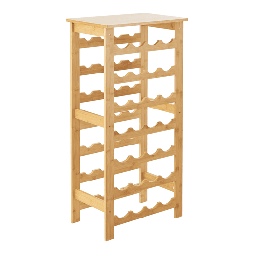 Garrafeira Äänekoski para 28 garrafas de bambu 94 x 47 x 29 cm natural en.casa