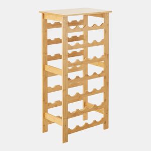 Garrafeira Äänekoski para 28 garrafas de bambu 94 x 47 x 29 cm natural en.casa