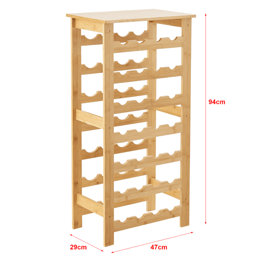 Garrafeira Äänekoski para 28 garrafas de bambu 94 x 47 x 29 cm natural en.casa