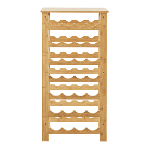 Garrafeira Äänekoski para 28 garrafas de bambu 94 x 47 x 29 cm natural en.casa