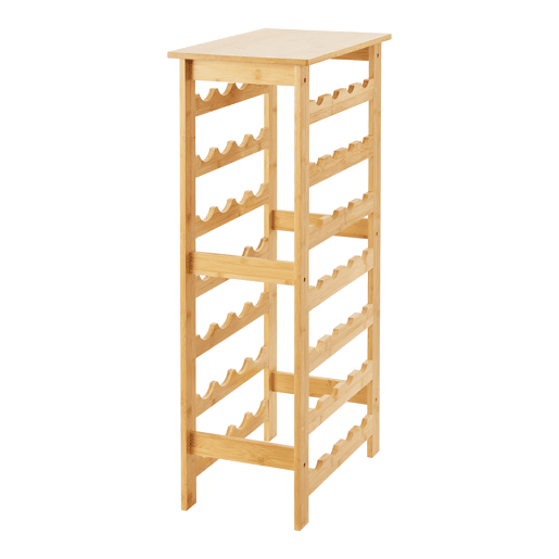 Garrafeira Äänekoski para 28 garrafas de bambu 94 x 47 x 29 cm natural en.casa