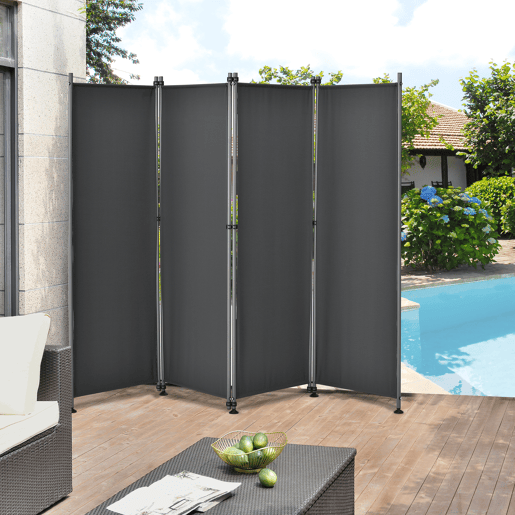 Divisória  Biombo exterior Modica - aço  poliéster - 215 x 170 cm - Cinzento pro.tec