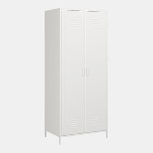 Armário de roupeiro Seinäjoki em aço 180x76x50 cm - Branco en.casa
