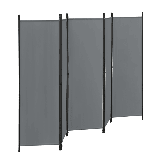 Biombo Divisória de 5 painéis Huesca 171 x 250 cm Cinzento escuro en.casa