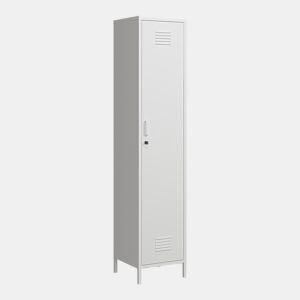 Armário de roupeiro Seinäjoki em aço 180x38x38 cm - Branco en.casa