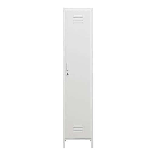 Armário de roupeiro Seinäjoki em aço 180x38x38 cm - Branco en.casa
