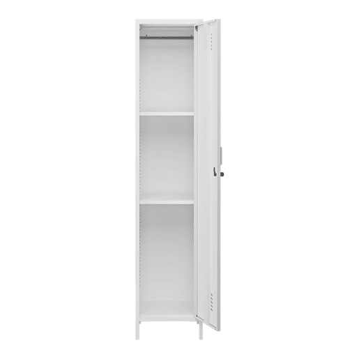Armário de roupeiro Seinäjoki em aço 180x38x38 cm - Branco en.casa