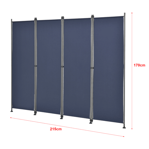 Divisória  Biombo Modica poliéster 215 x 170 cm Azul escuro pro.tec
