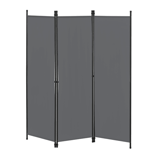 Biombo Divisória de 3 painéis Huesca 171 x 150 cm Cinzento escuro en.casa