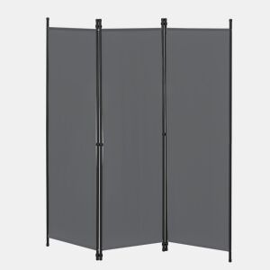 Biombo Divisória de 3 painéis Huesca 171 x 150 cm Cinzento escuro en.casa