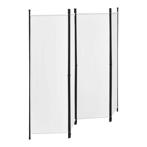 Biombo Divisória de 3 painéis Huesca 171 x 200 cm Branco en.casa