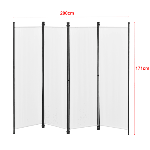 Biombo Divisória de 3 painéis Huesca 171 x 200 cm Branco en.casa