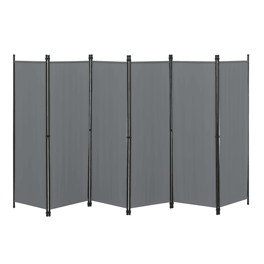 Biombo Divisória de 6 painéis Huesca 171 x 300 cm Cinzento escuro en.casa