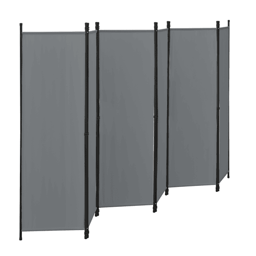 Biombo Divisória de 6 painéis Huesca 171 x 300 cm Cinzento escuro en.casa