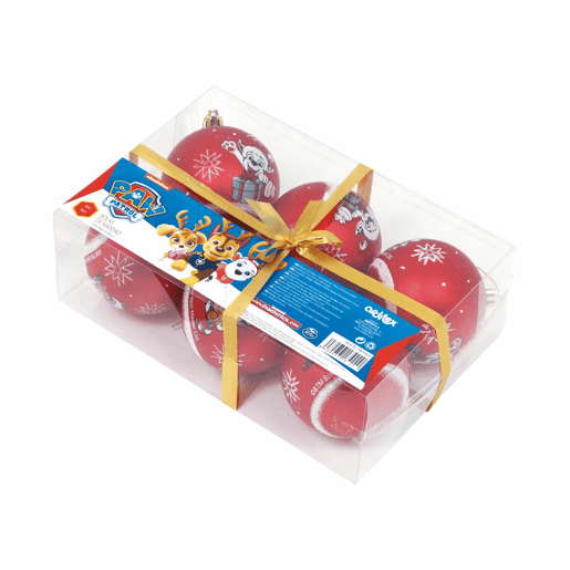 Bola de Natal The Paw Patrol Friendship Vermelho 6 Unidades Plástico (Ø 8 cm)